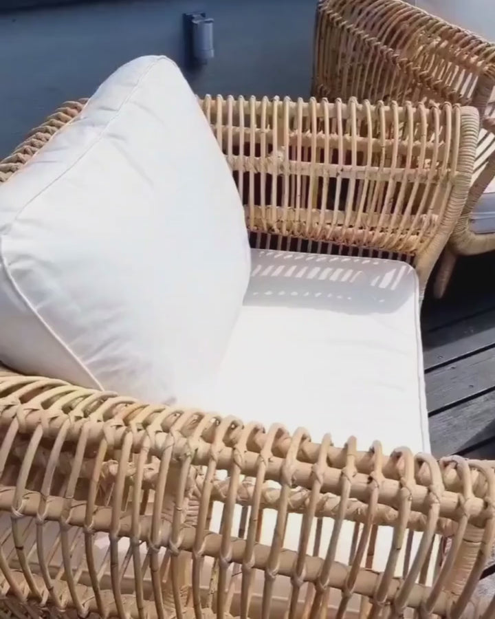 Dolcedo Garden Sofa Set 4 Seater Rattan Beige