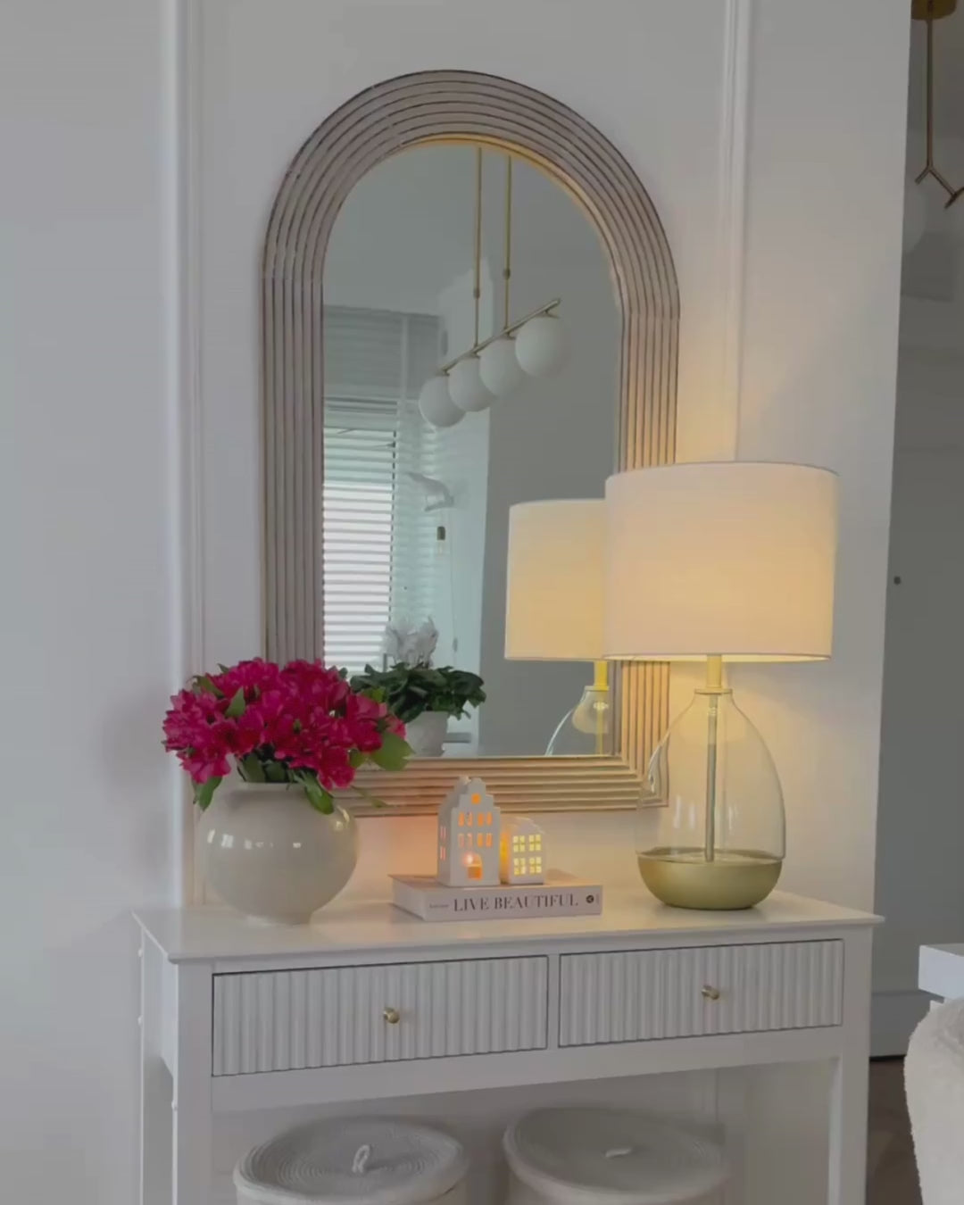 Wall Mirror Chandon Mango Wood White