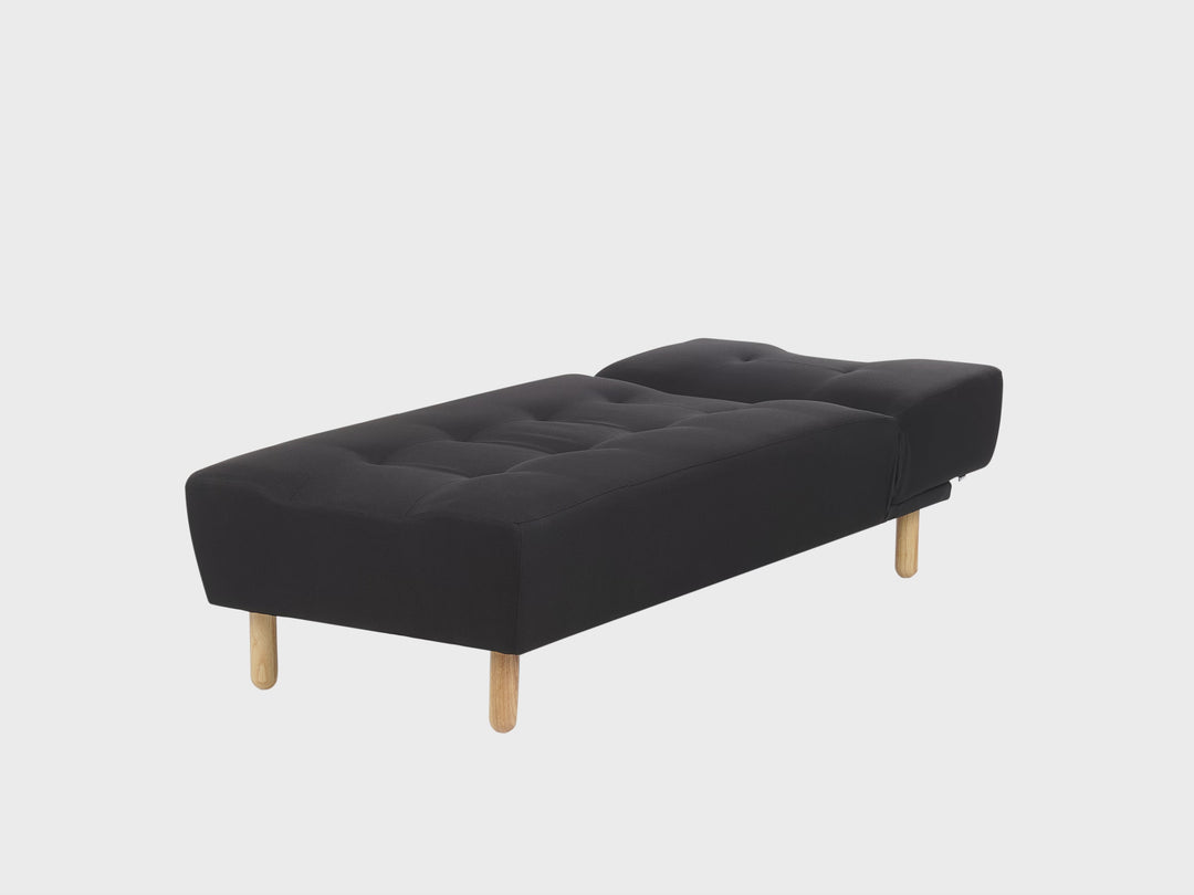 Chaise Longue Fabric Black Ash