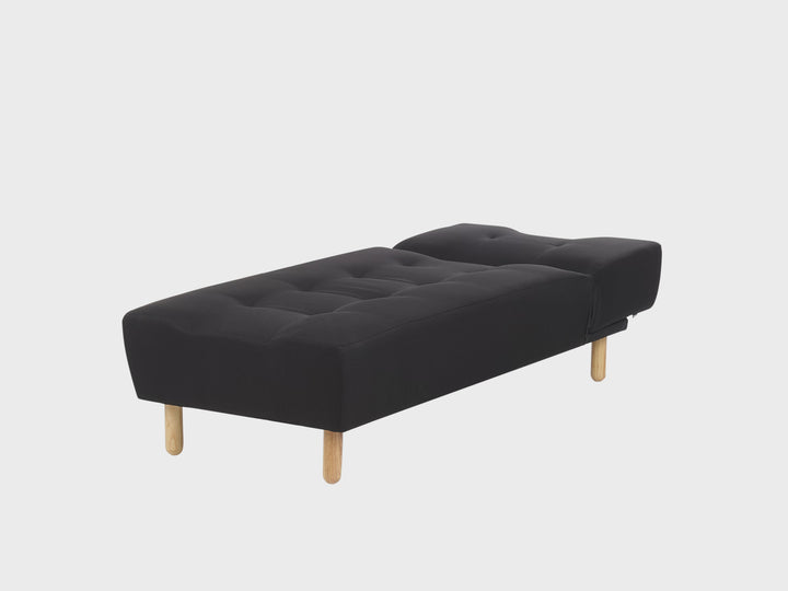 Chaise Longue Fabric Black Ash