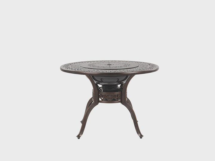 Manfria Garden Dining Table 105 cm 105 cm Metal Dark Brown