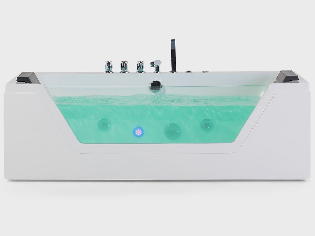 Whirlpool Bath with LED 1530 mm White Samana