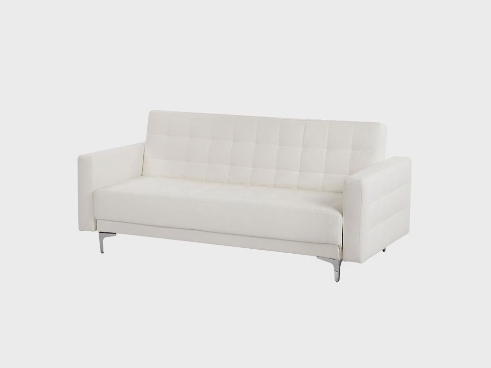 Aberdeen 3 Seater Sofa White Faux Leather