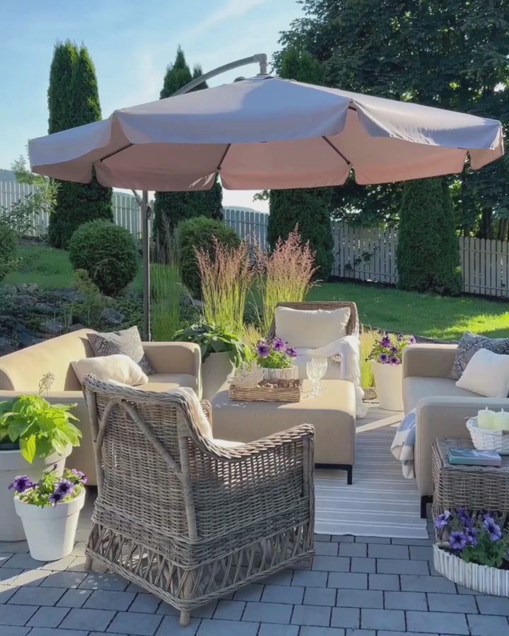 Rovigo Garden Lounge Set with Table 5 Seater Beige