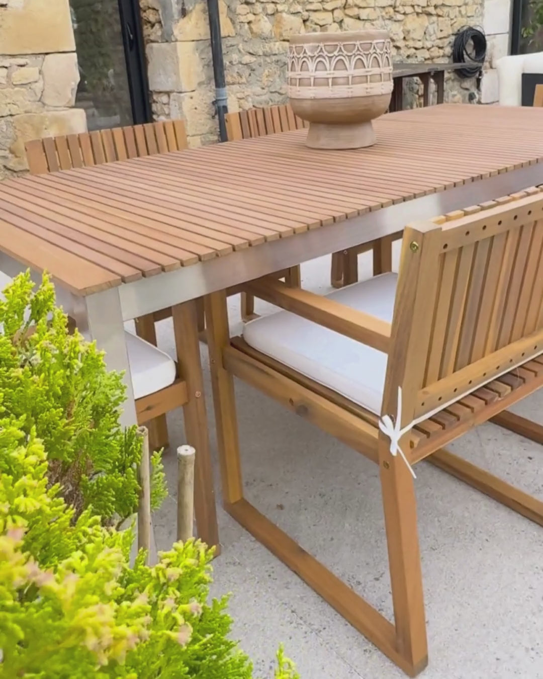 Viareggio Garden Dining Table 200 cm 90 cm FSC® Certified Teak Wood Brown