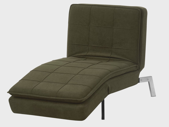 Chaise Longue Fabric Green Mayvis