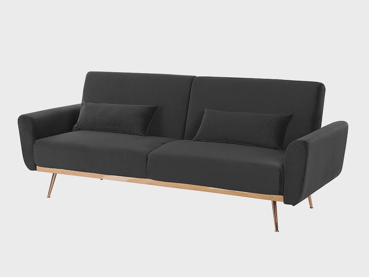 Eina 3 Seater Sofa Black Velvet