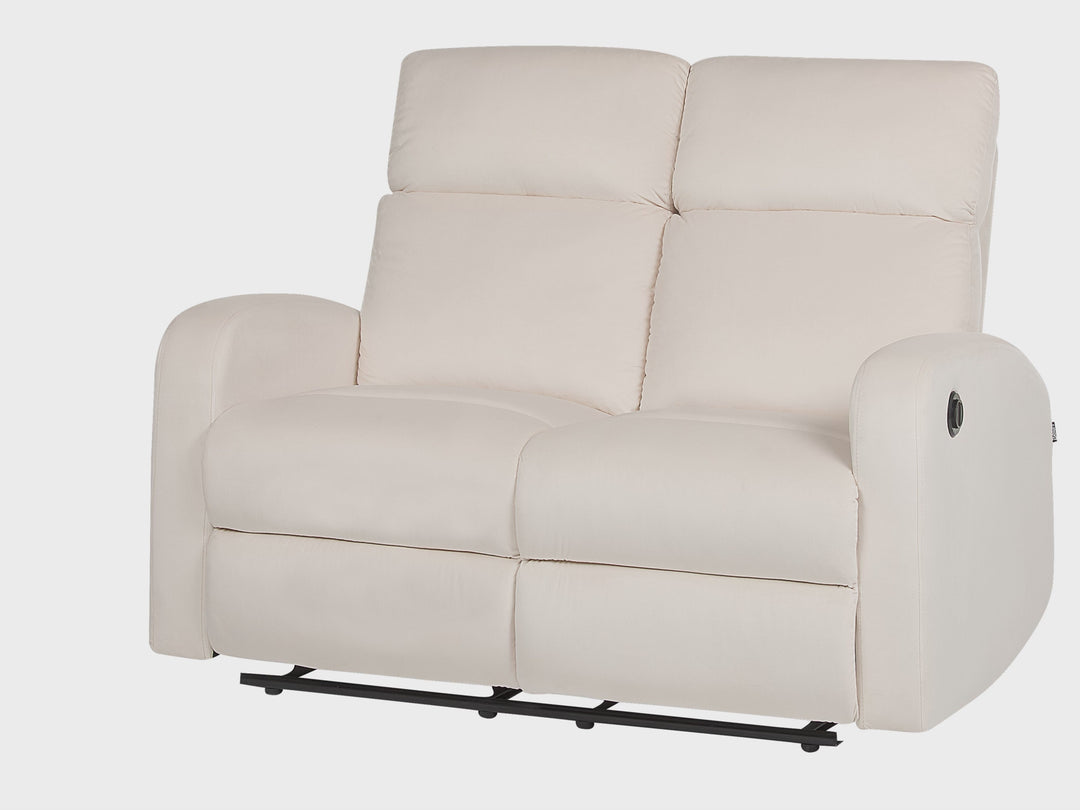 Verdal 2 Seater Velvet Electric Recliner Sofa White