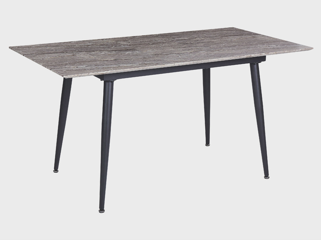 Extending Dining Table 120/150 x 80 cm Stone Effect Grey Eftalia