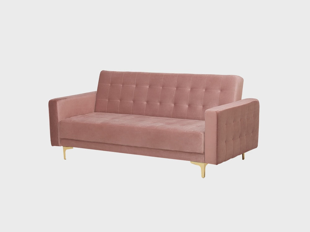 Aberdeen 3 Seater Sofa Pink Velvet