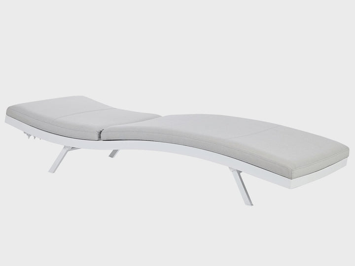 Sun Lounger with Cushion Reclining Metal Light Grey Achanti