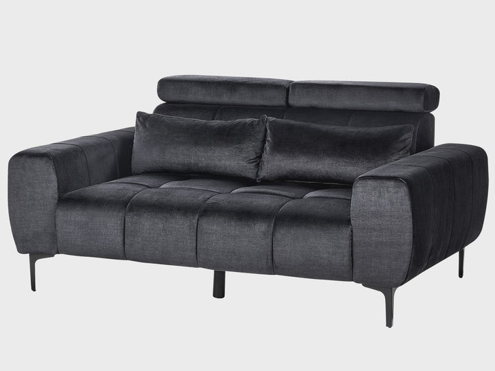 Vegamo 2 Seater Velvet Sofa Black