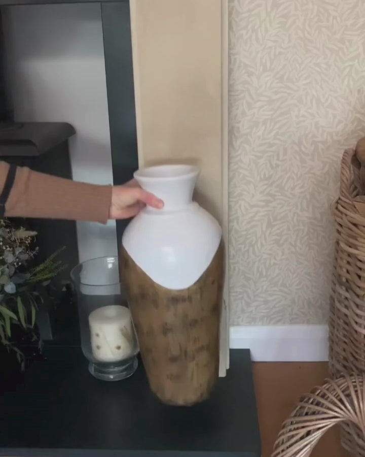 Bona Decorative Vase Ceramic 45 cm White