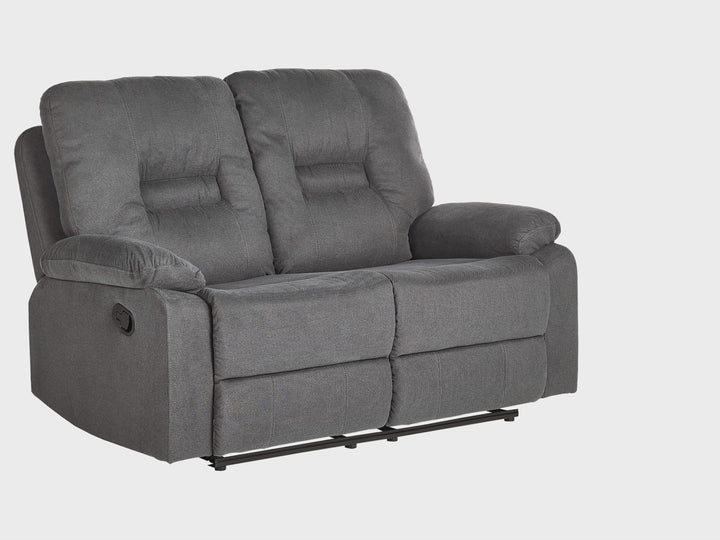 Bergen II 2 Seater Fabric Manual Recliner Sofa Grey