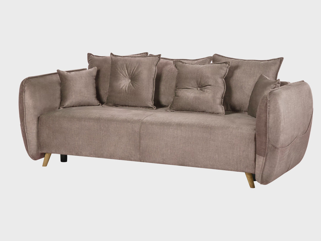 Vallanes Sofa Bed Light Brown Velvet