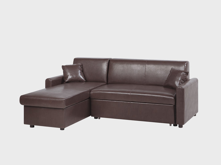 Ogna Corner Sofa Dark Brown Right Hand