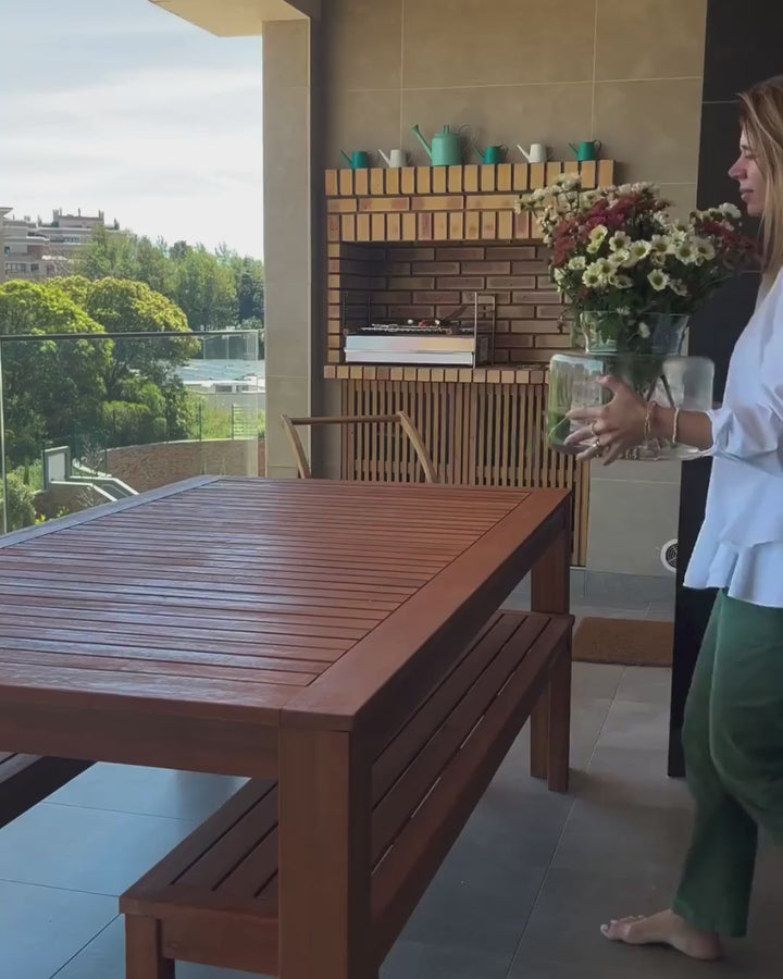 Monsano Garden Dining Table  190 cm 105 cm Eucalyptus Wood Brown