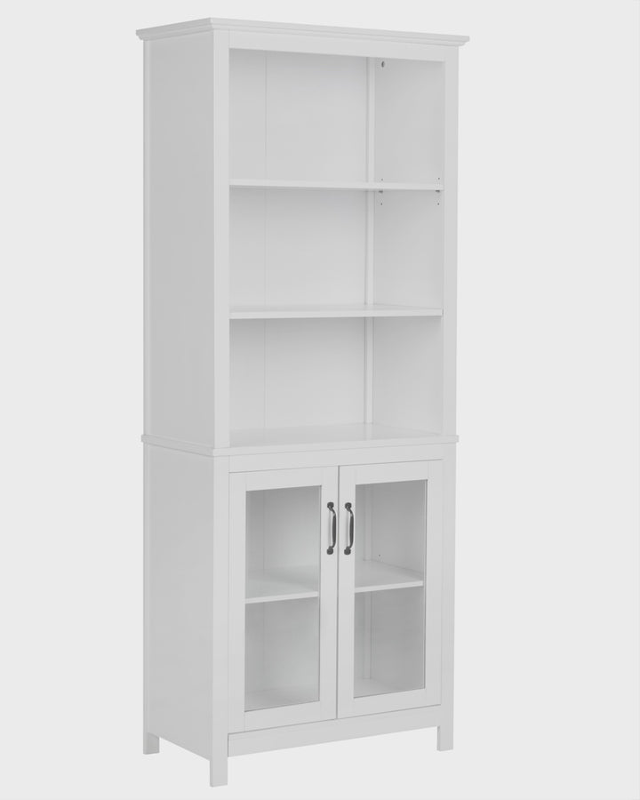 Frihart Display Cabinet with Glass Doors White