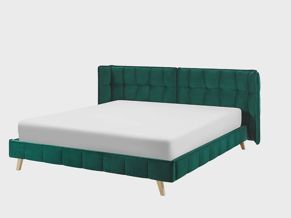 Velvet EU Super King Bed Emerald Green Senlis