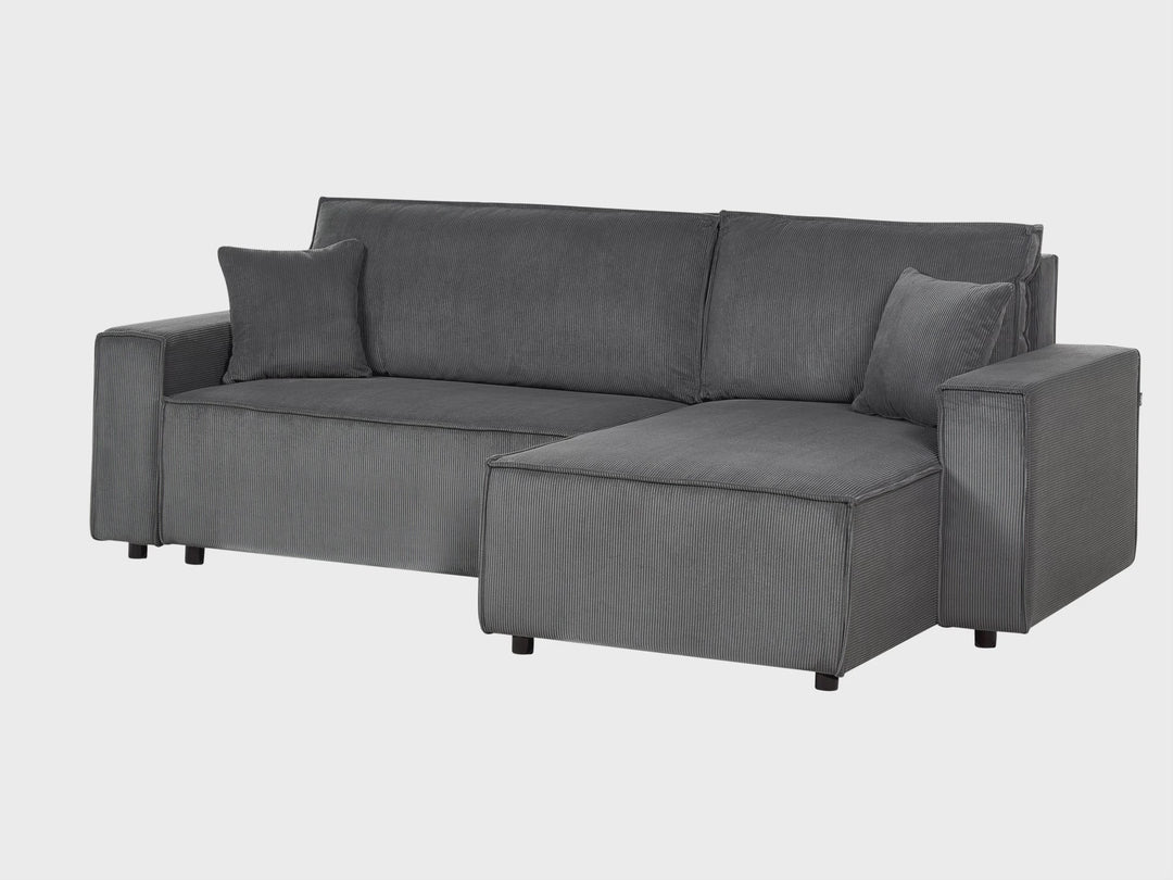 Abacka Sofa Bed Graphite Grey Corduroy Left Hand