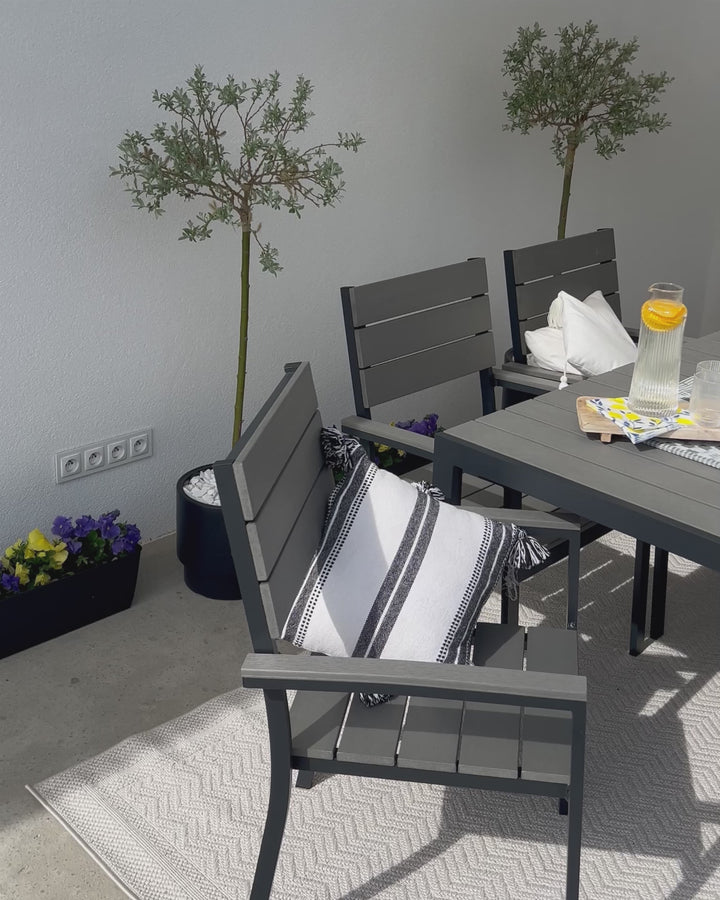Como Garden Dining Table 150 cm 90 cm Grey