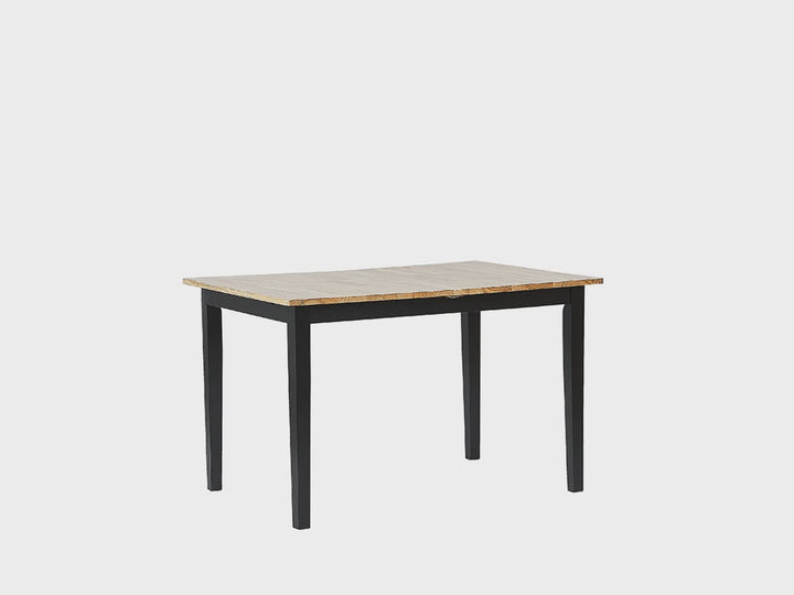 Extending Wooden Dining Table 120/150 x 80 cm Light Wood and Black Houston