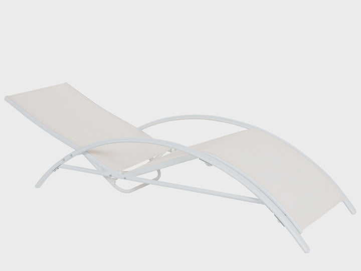 Steel Folding Garden Sun Lounger Beige Philippos