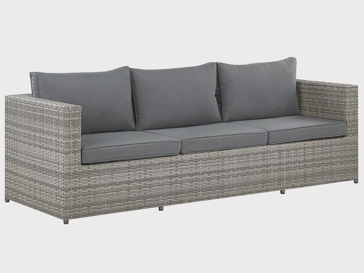 Sabbia Pe Garden Corner Sofa with Table 5 Seater Right Hand Modular Rattan Light Grey