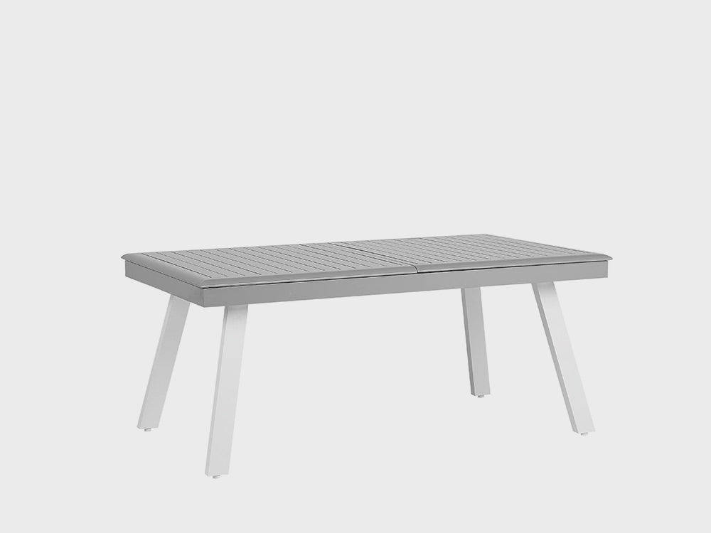 Pereta Extending Garden Dining Table 175/255 cm 100 cm Metal Light Grey