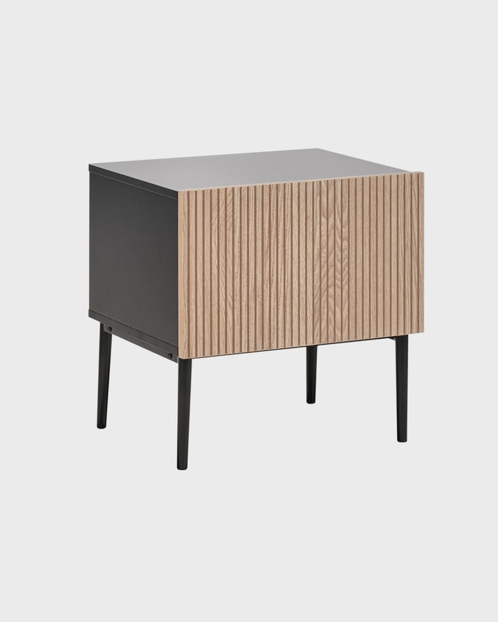 Bedside Table Natural Ash Wood Black Bratchell