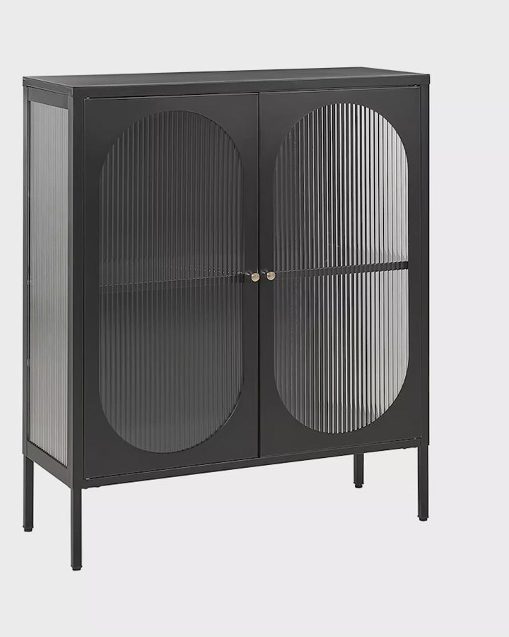 Damyah Steel Display Cabinet Black