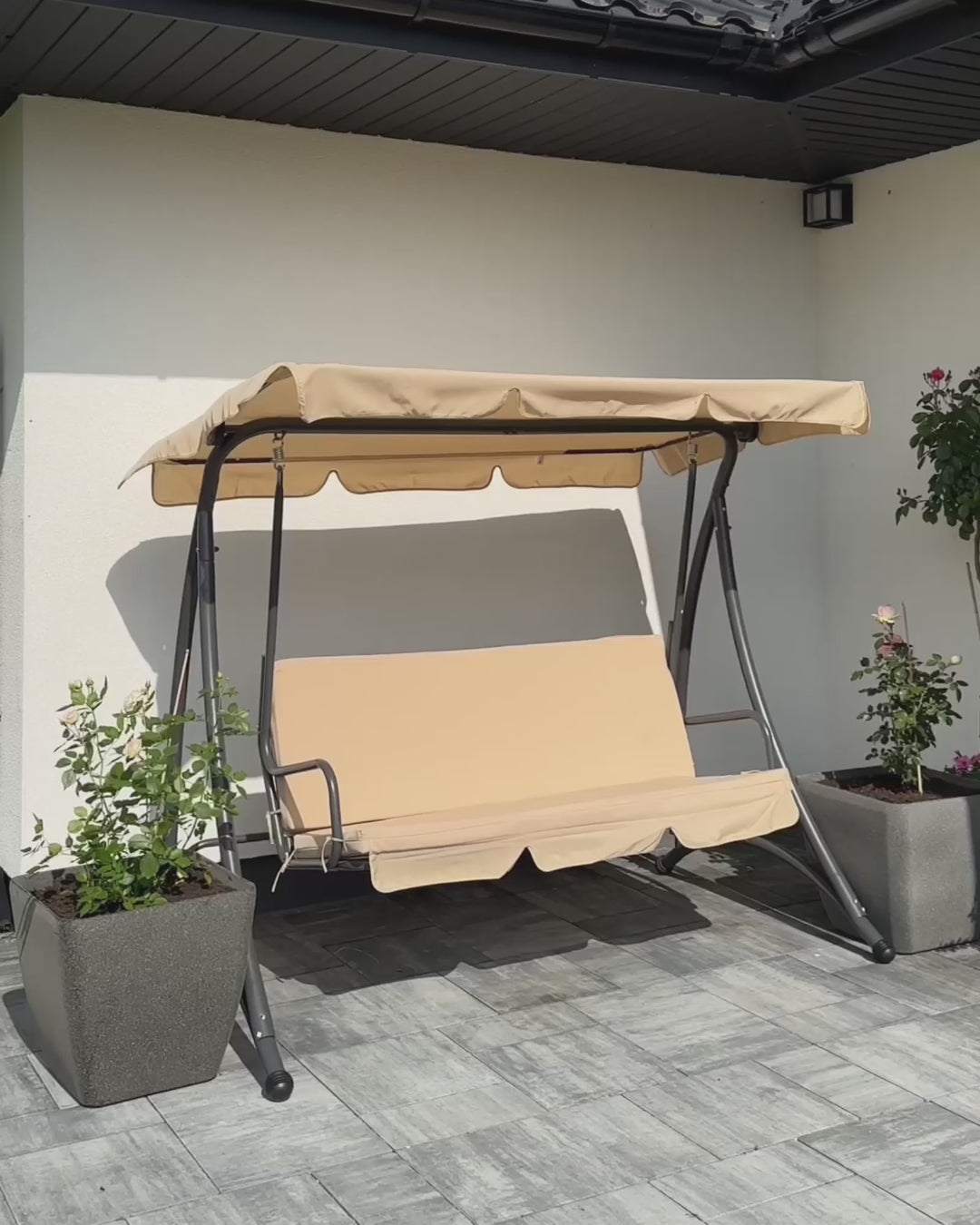 Temple Patio Swing Metal Sand Beige