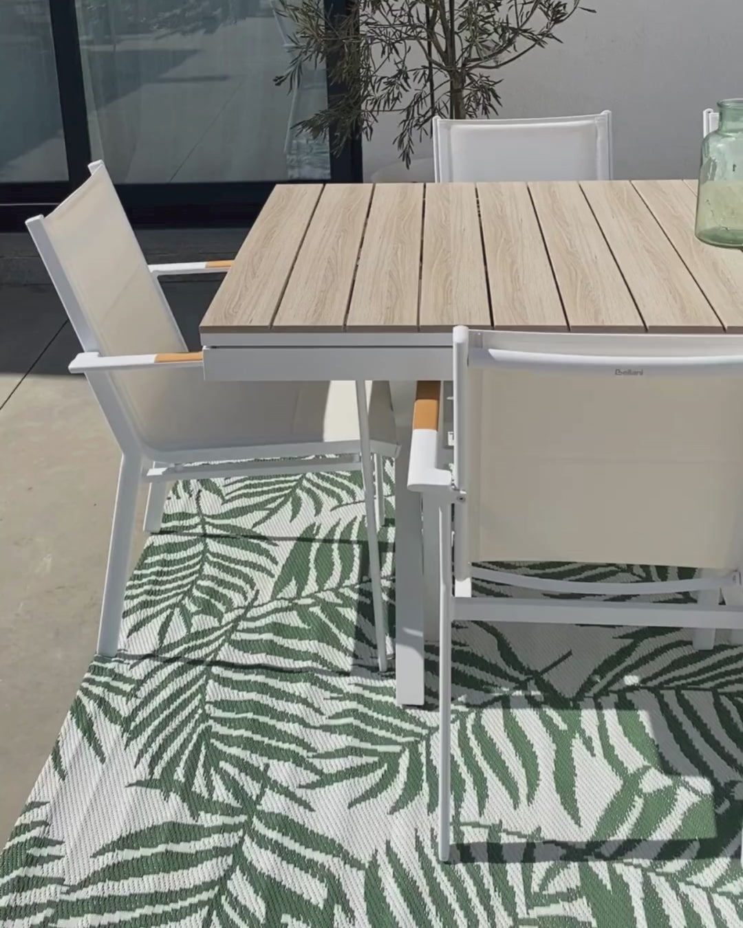 Fanes Extending Garden Dining Table 184/242 cm 90 cm Metal White