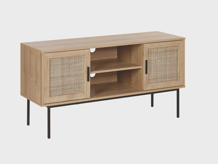 TV Stand Rattan Light Brown Warren