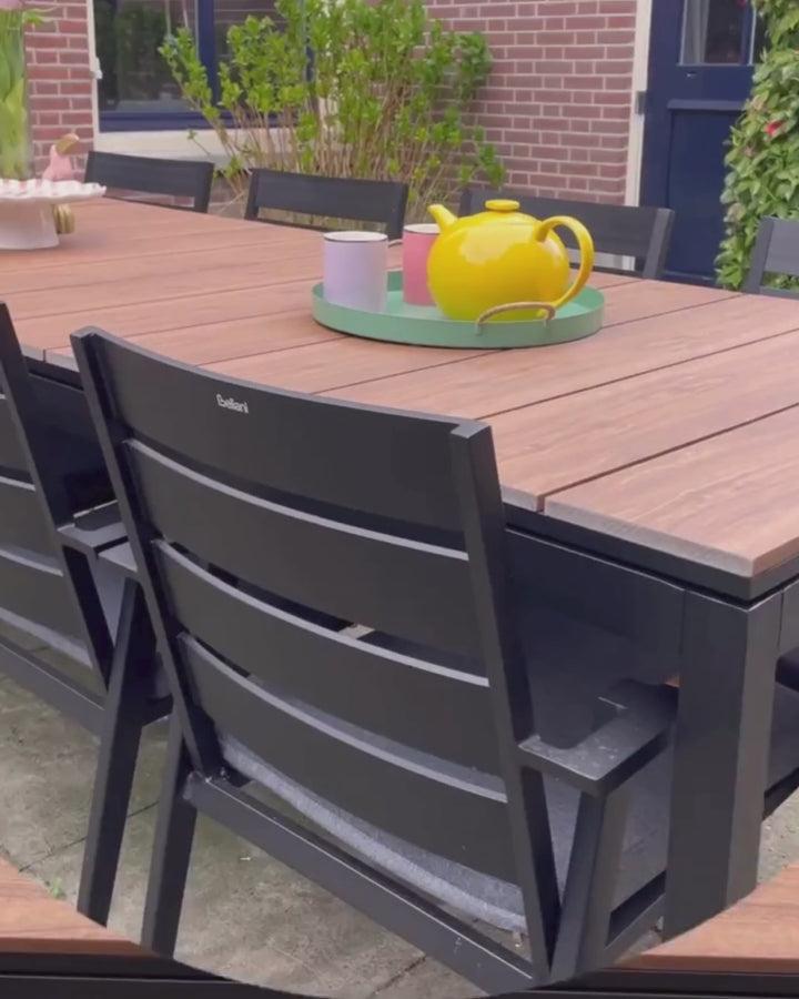 Tofane Extending Garden Dining Table 198/248 cm 90 cm Brown