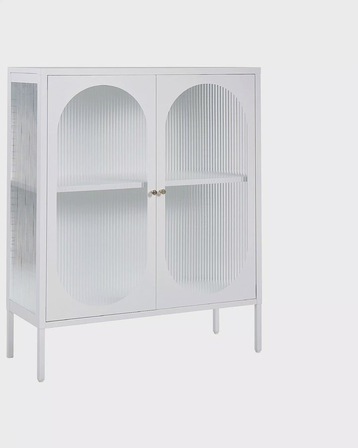 Damyah Steel Display Cabinet White