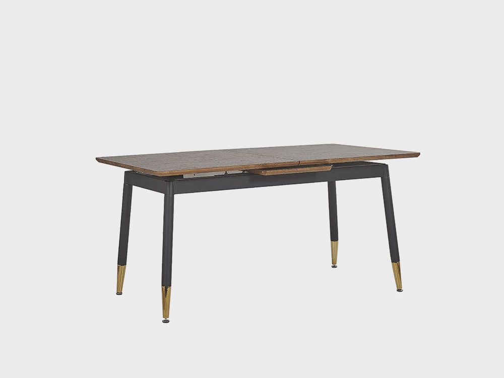 Extending Dining Table 160/200 x 90 cm Dark Wood and Black California