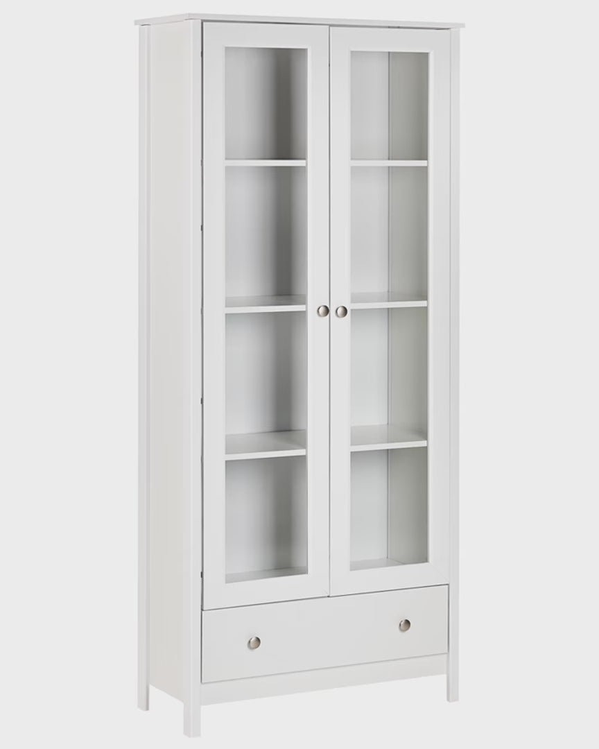 Glass Display Cabinet 80 cm White Romona