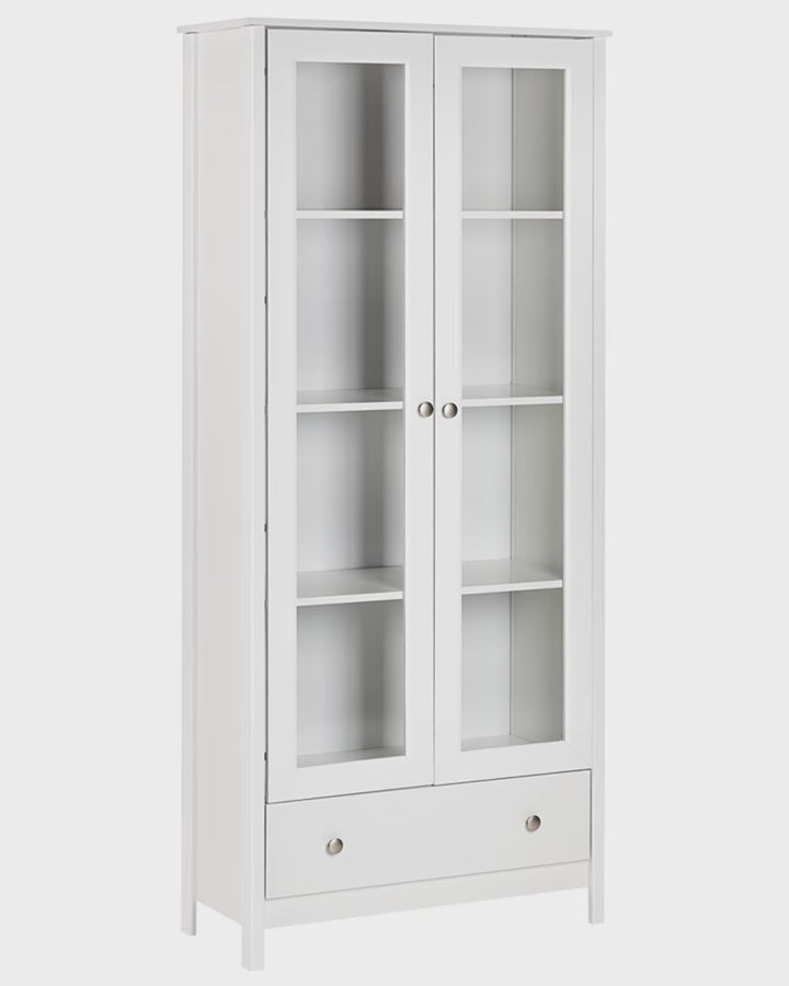 Glass Display Cabinet 80 cm White Romona