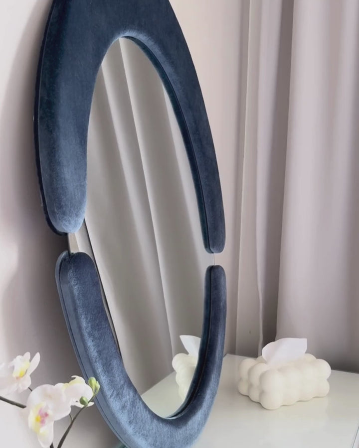 Wall Mirror Massay Velvet Dark Blue
