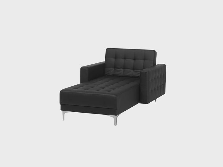 Aberdeen Faux Leather Chaise Lounge Black