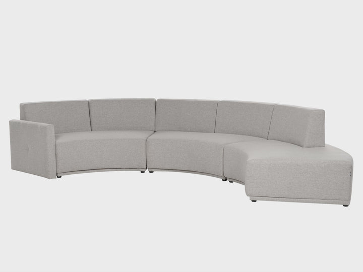 Bolen 6 Seater Curved Linen Sofa Grey