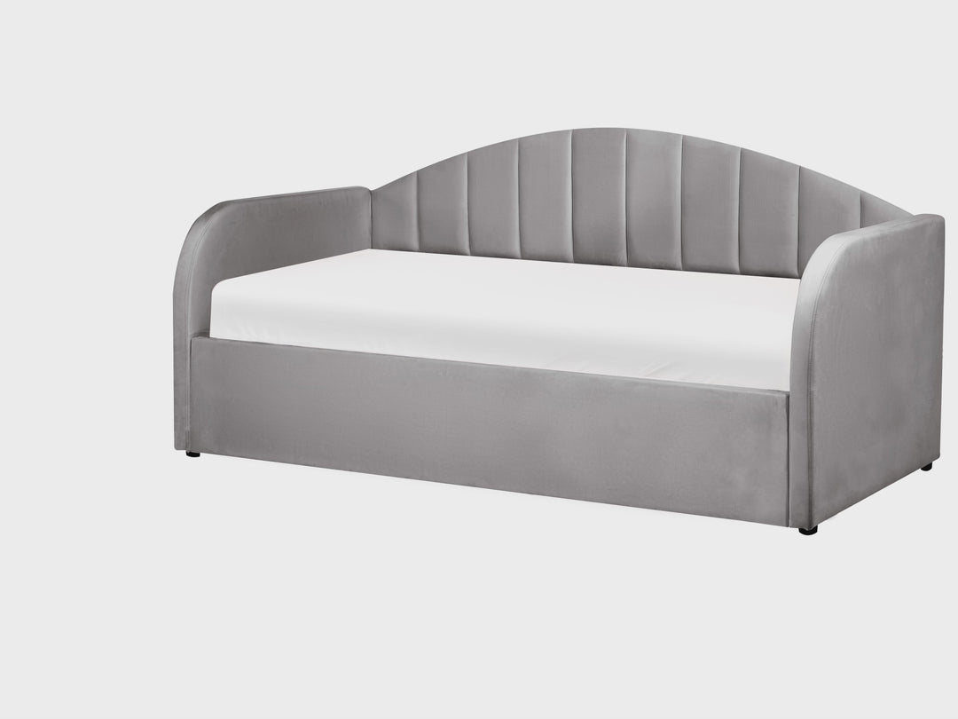 Trundle Bed Velvet  90 x 200 cm (EU Single) Grey Debira