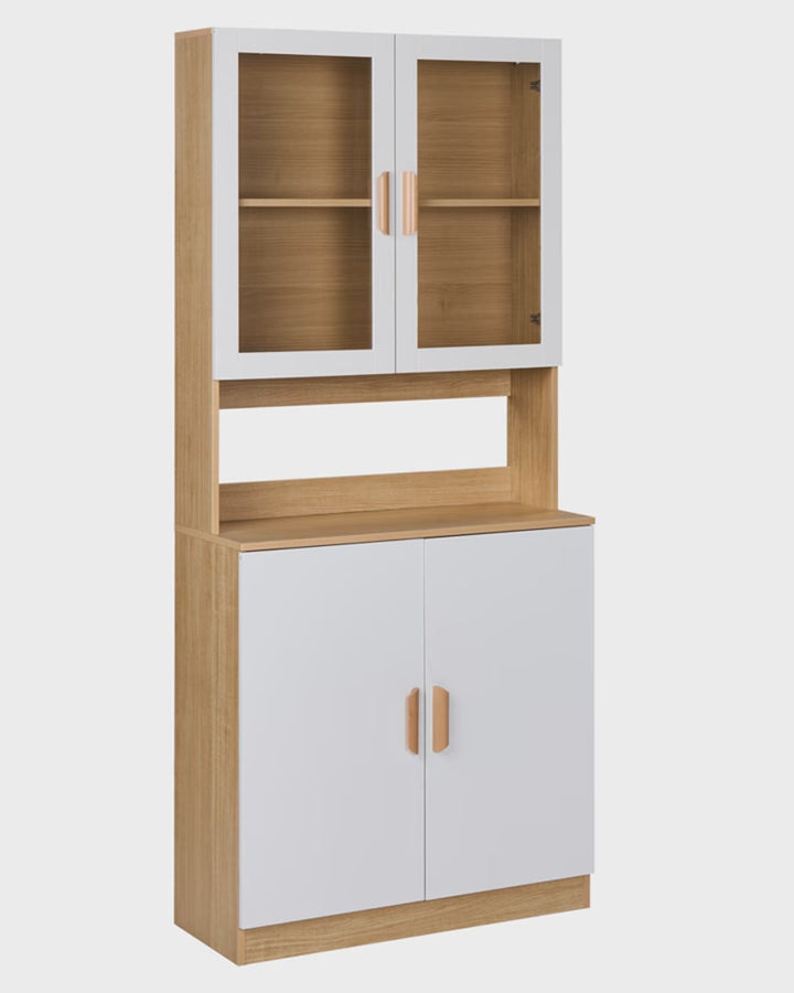 Glass Display Cabinet 80 cm White Eyisean