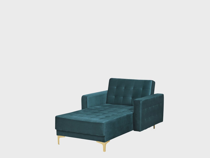 Aberdeen Velvet Chaise Lounge Teal