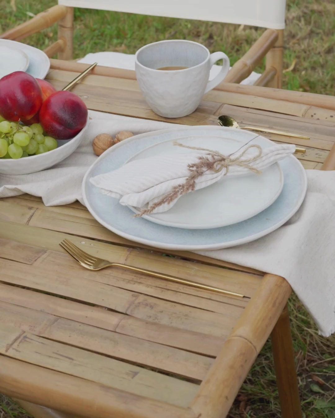 Molise Garden Dining Table 120 cm 69 cm Bamboo Wood Light Brown