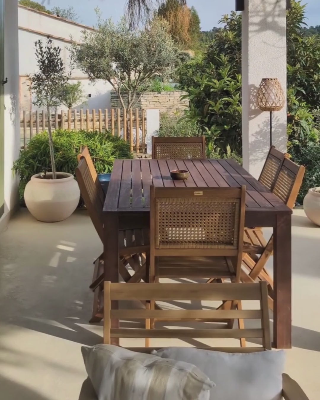 Tuscania Garden Dining Table 180 cm 100 cm Eucalyptus Wood Dark Brown