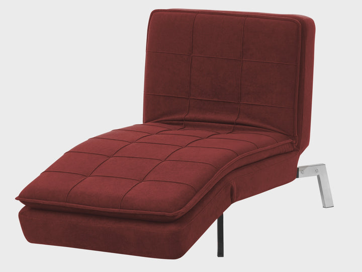 Chaise Longue Fabric Red Mayvis