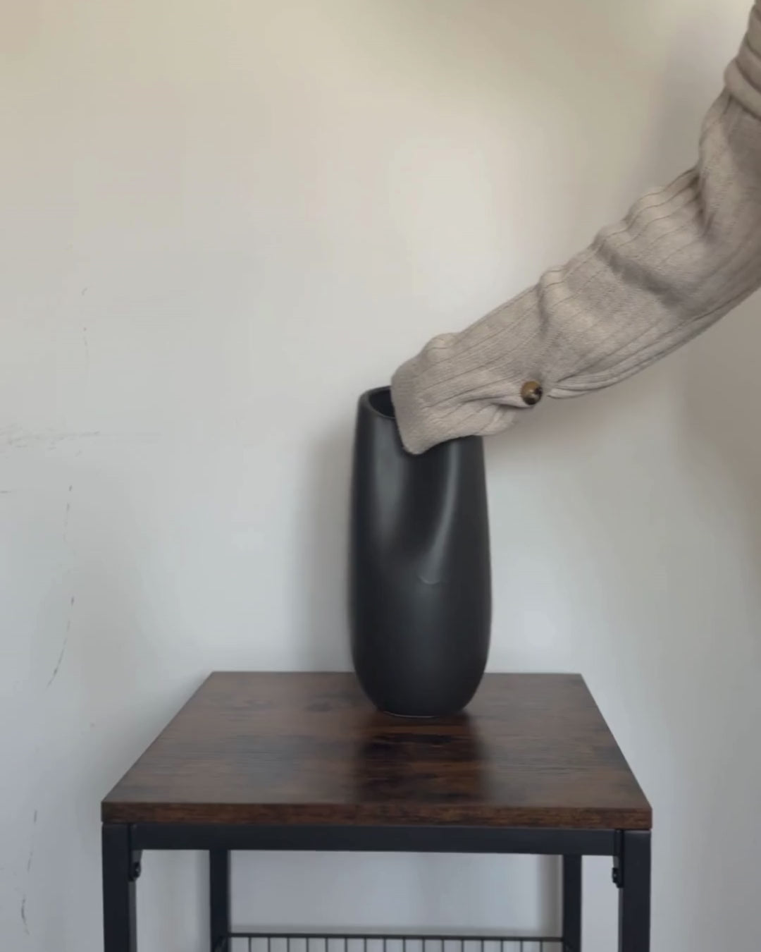 Derbe Decorative Vase Stoneware 32 cm Black