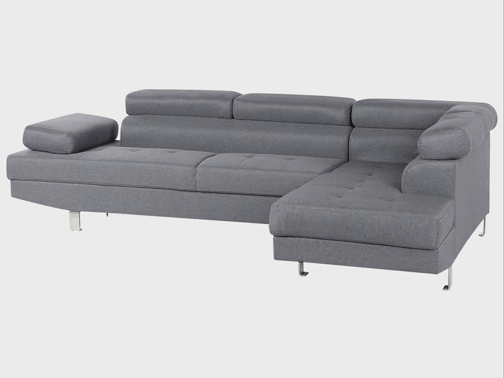 Norrea Left Hand Corner Fabric Sofa Grey